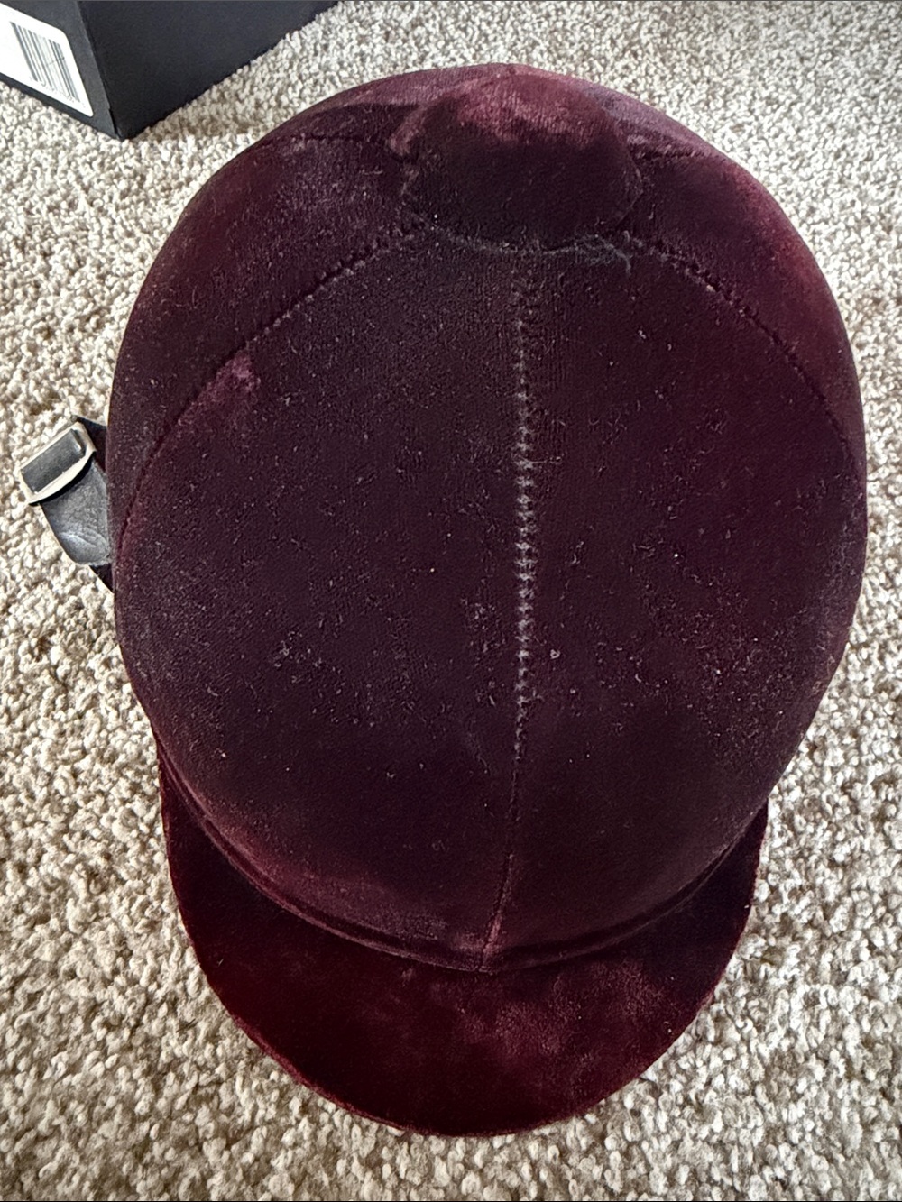 Crown Women's Velvet Riding Cap in Burgundy